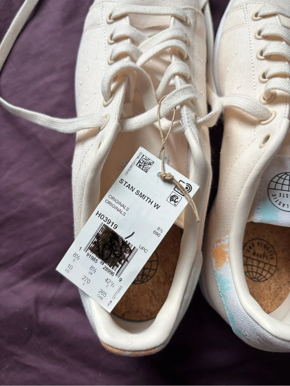 adidas Women's Cream Canvas Lace-Up Sneakers